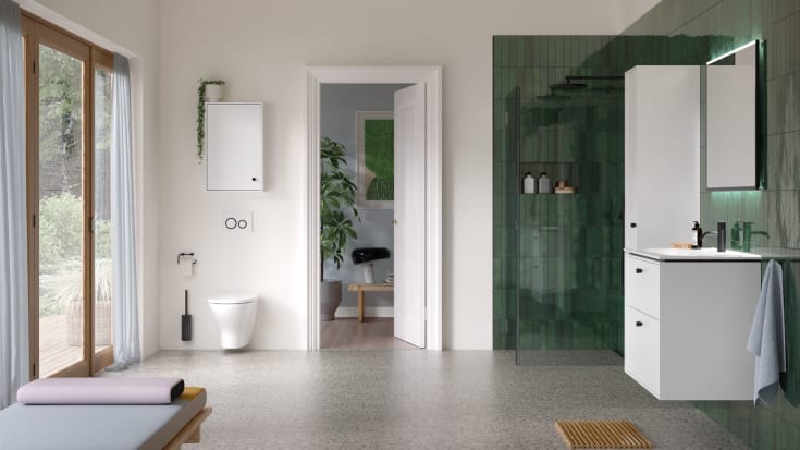 Geberit Sigma 20 Round spolplatta, vit/krom