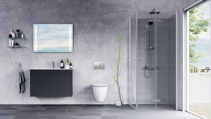 Geberit Sigma 20 Round spolplatta, krom/matt krom