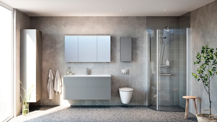 Geberit Sigma 20 Square spolplatta, krom/matt krom
