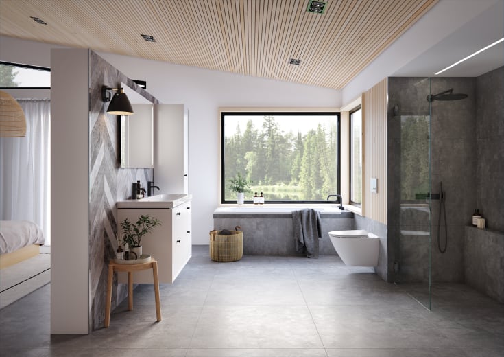Geberit Sigma 50 Square spolplatta, vit/krom