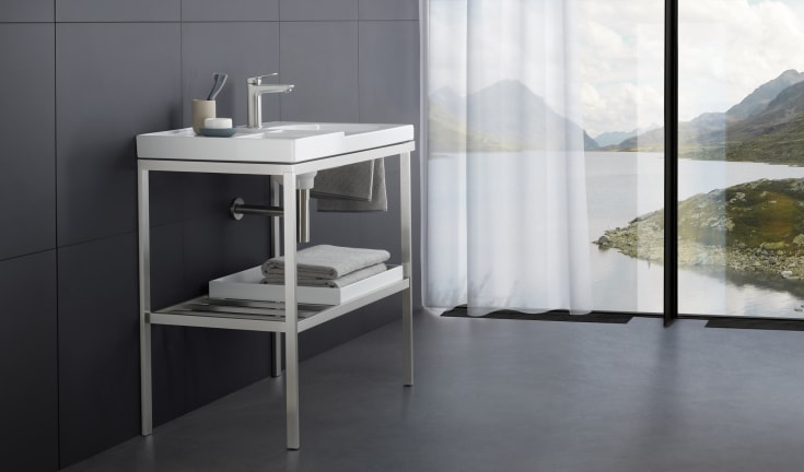 Duravit Wave M tvättställsblandare, stål