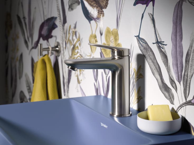 Duravit Wave M tvättställsblandare, stål