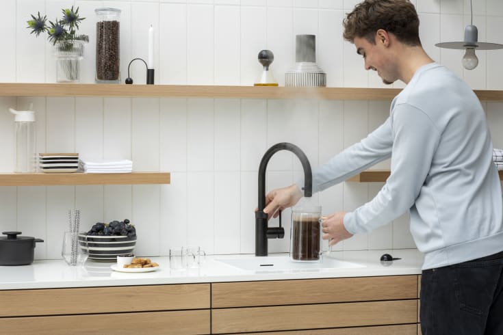 Quooker Flex Pro3 køkkenarmatur, kogende vand, sort