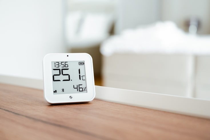 Shelly Blu temperatur- og fuktighetssensor, Bluetooth og Zigbee, hvit
