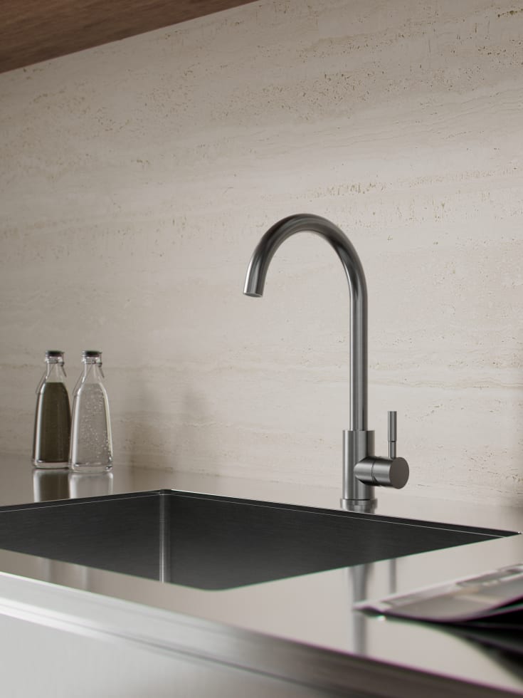 Zen Sanitary köksblandare, svart krom