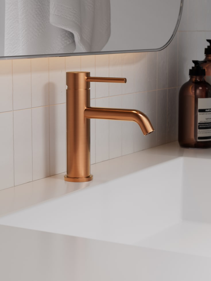 Zen Sanitary Slimline tvättställsblandare, koppar