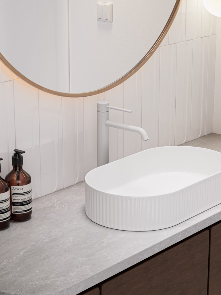 Zen Sanitary Slimline tvättställsblandare, vit