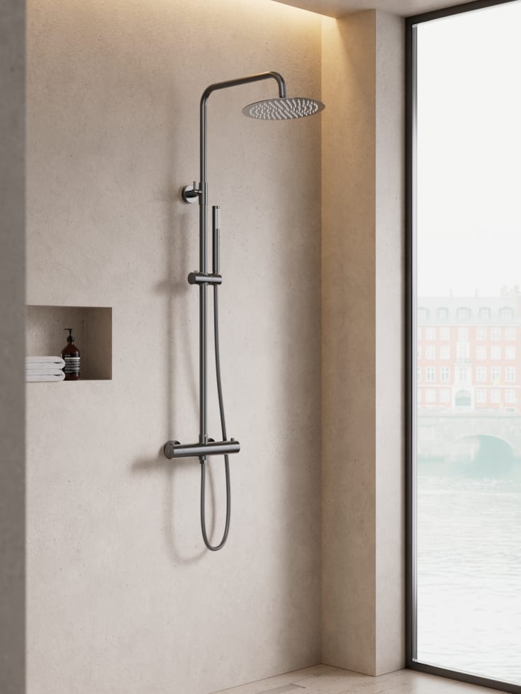Zen Sanitary dusjsett, sort krom