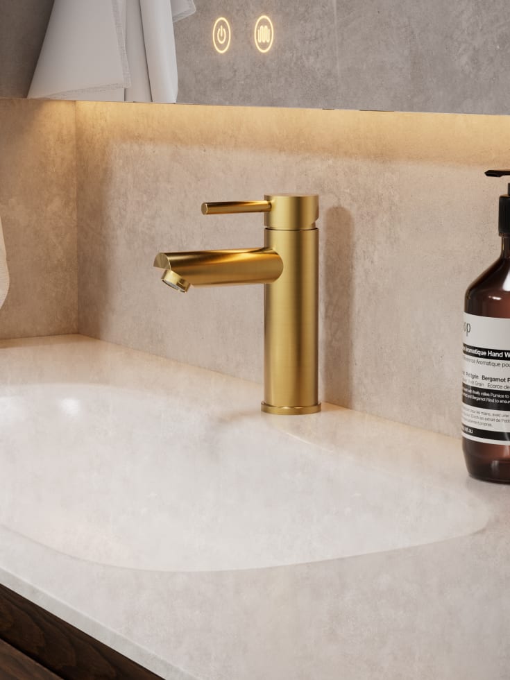 Zen Sanitary Slimline tvättställsblandare, mässing