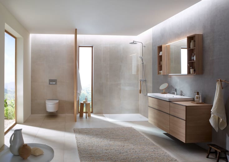 Geberit Sigma 50 Square spolplatta, krom