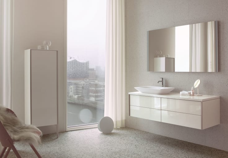 Duravit XSquare spejl med lys, dæmpbar, touch, 120x80 cm, krom