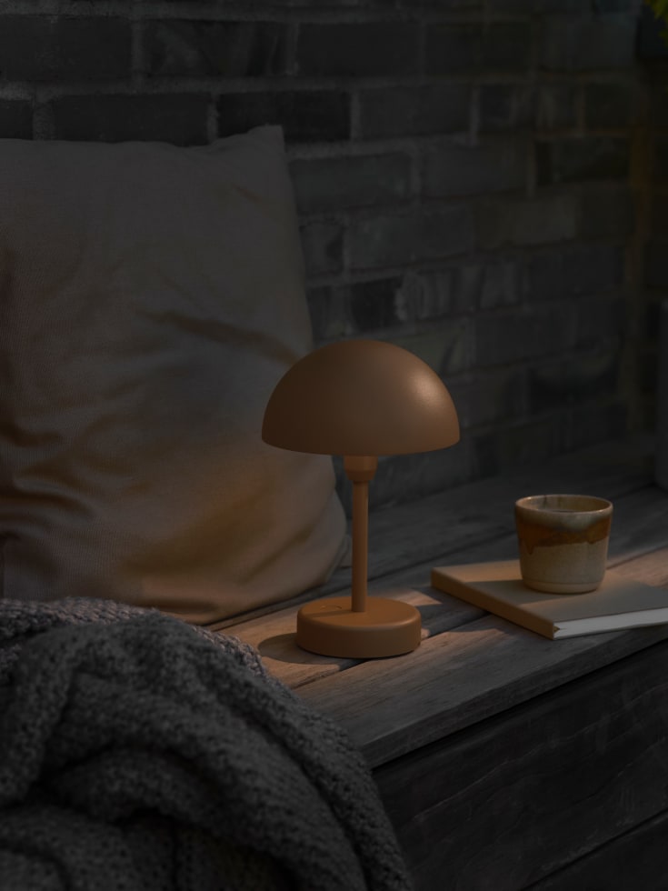 Nordlux Ellen genopladelig bordlampe, brun