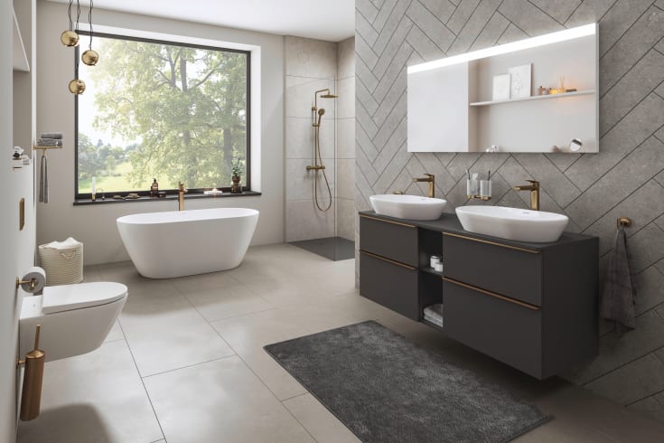 Duravit Wave M tvättställsblandare, guld