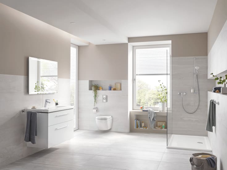 Grohe Euro Ceramic væghængt toilet, uden skyllekant, rengøringsvenlig, hvid