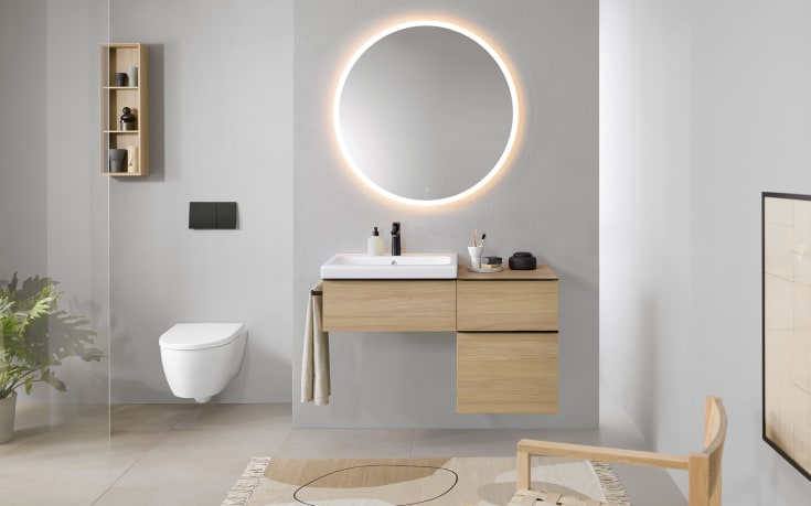Geberit iCon væghængt toilet, uden skyllekant, rengøringsvenlig, hvid