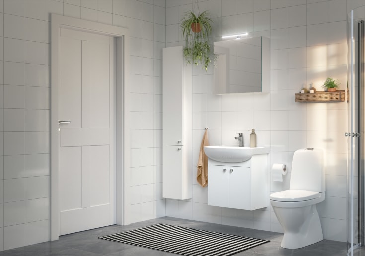 Gustavsberg Nautic 1500 toilet, uden skyllekant, rengøringsvenlig, hvid