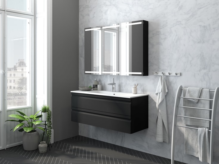 Dansani Mido+ Select speilskap, 120x64 cm, svart
