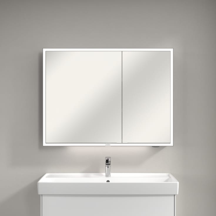 Villeroy & Boch My View Now utenpåliggende speilskap, med belysning, 100x75x16,8 cm