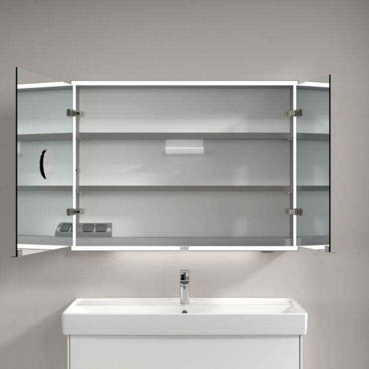 Villeroy & Boch My View Now utenpåliggende speilskap, med belysning, 100x75x16,8 cm