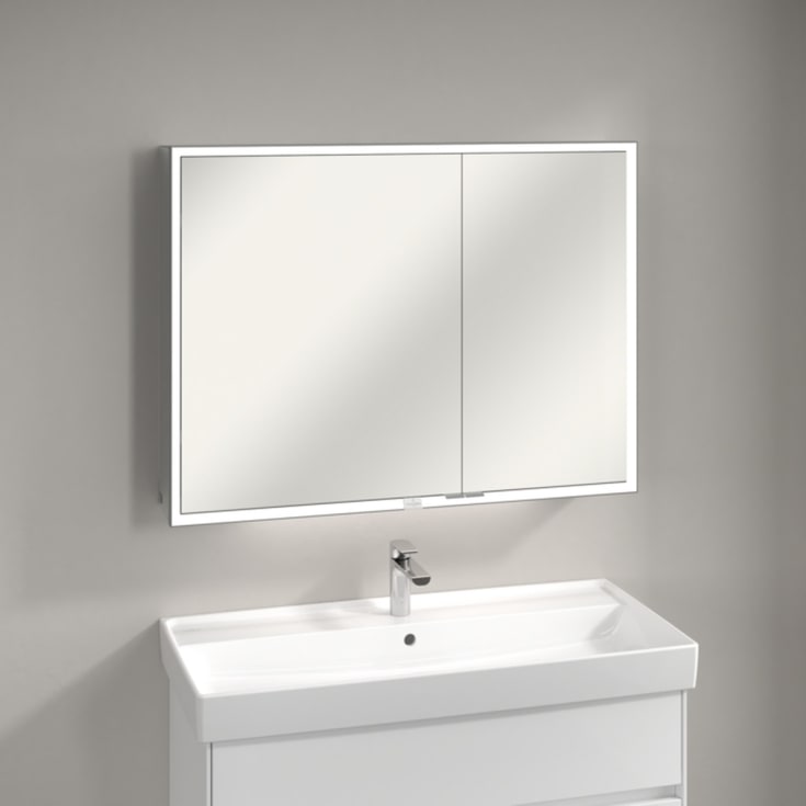 Villeroy & Boch My View Now utenpåliggende speilskap, med belysning, 100x75x16,8 cm