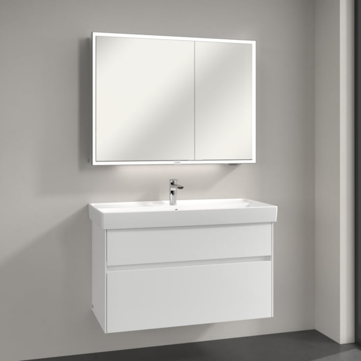 Villeroy & Boch My View Now utenpåliggende speilskap, med belysning, 100x75x16,8 cm