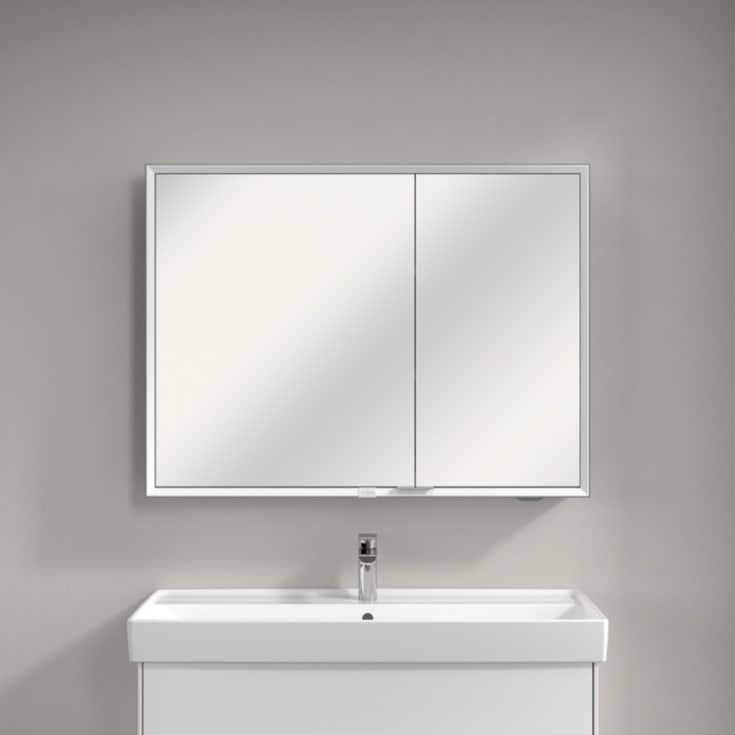 Villeroy & Boch My View Now utenpåliggende speilskap, med belysning, 100x75x16,8 cm