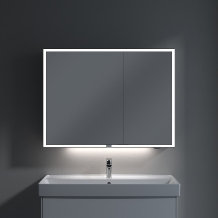 Villeroy & Boch My View Now utenpåliggende speilskap, med belysning, 100x75x16,8 cm