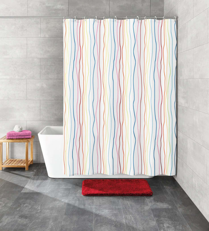 Kleine Wolke Jolie dusjforheng, 180x200 cm, hvit/multi