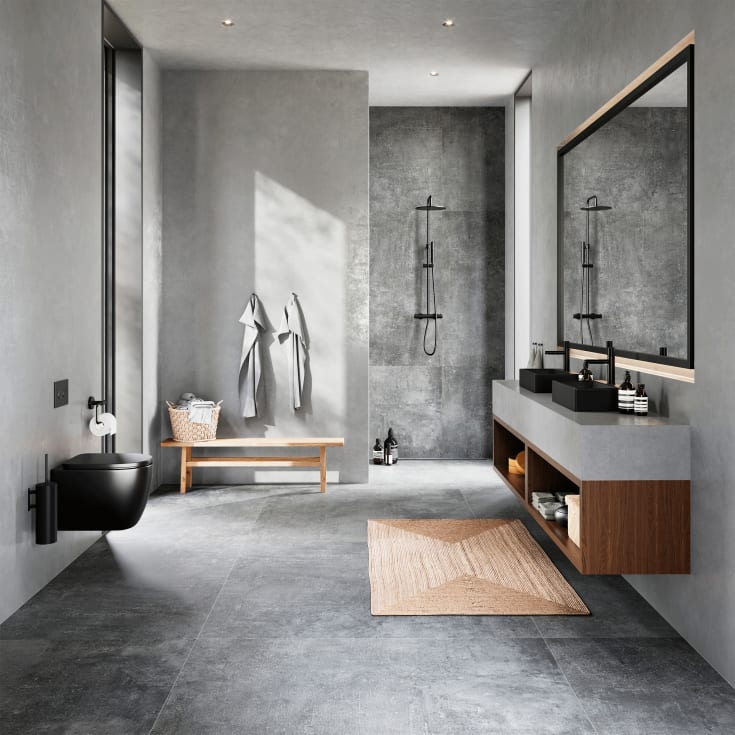 Lavabo Luna betjeningsplade, mat sort