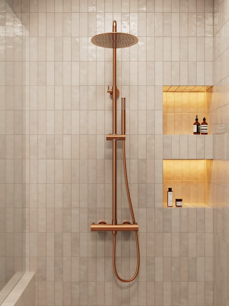 Zen Sanitary duschset, koppar