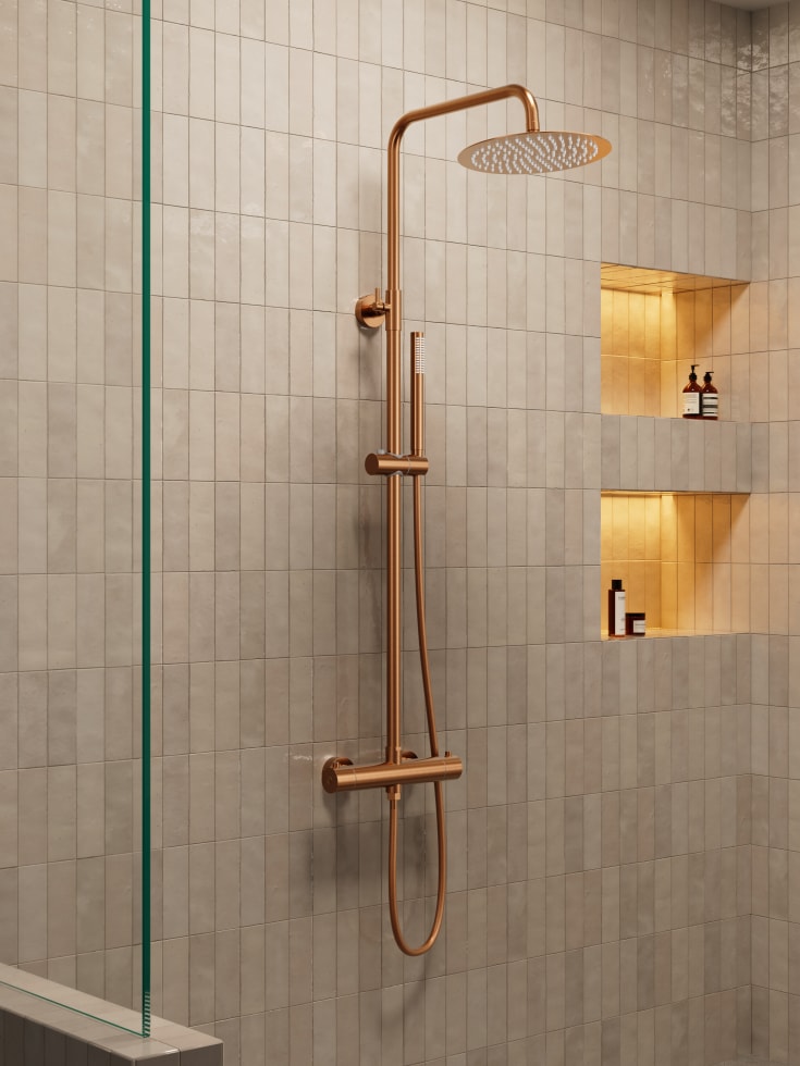 Zen Sanitary duschset, koppar