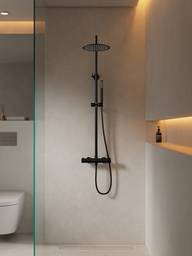 Zen Sanitary duschset, svart