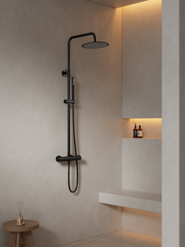 Zen Sanitary duschset, svart