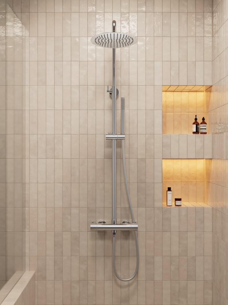 Zen Sanitary duschset, polerad rostfritt stål