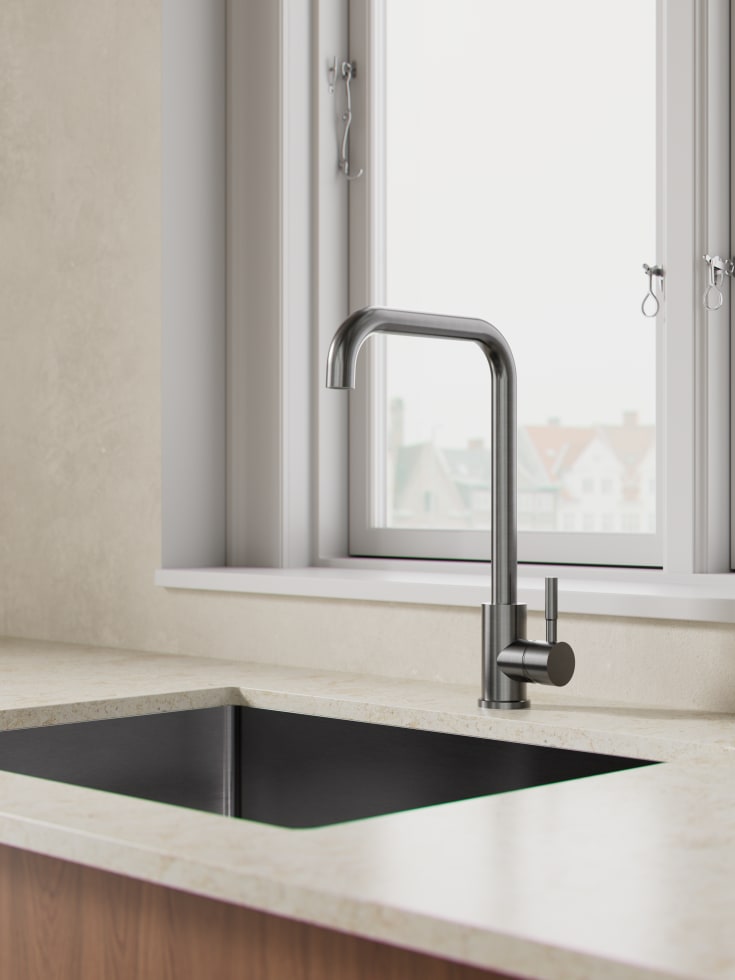 Zen Sanitary køkkenarmatur, sort krom