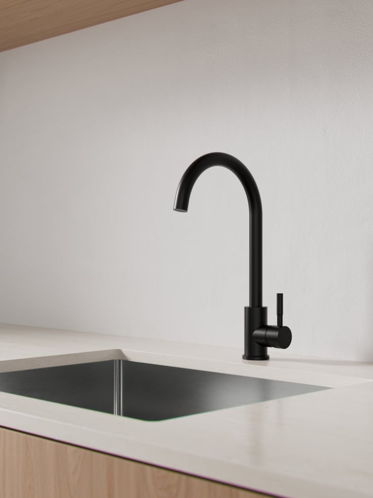 Zen Sanitary köksblandare, svart
