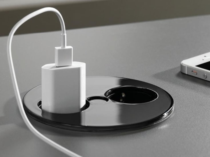 Bachmann Twist stikkontakt, Schuko, matt svart