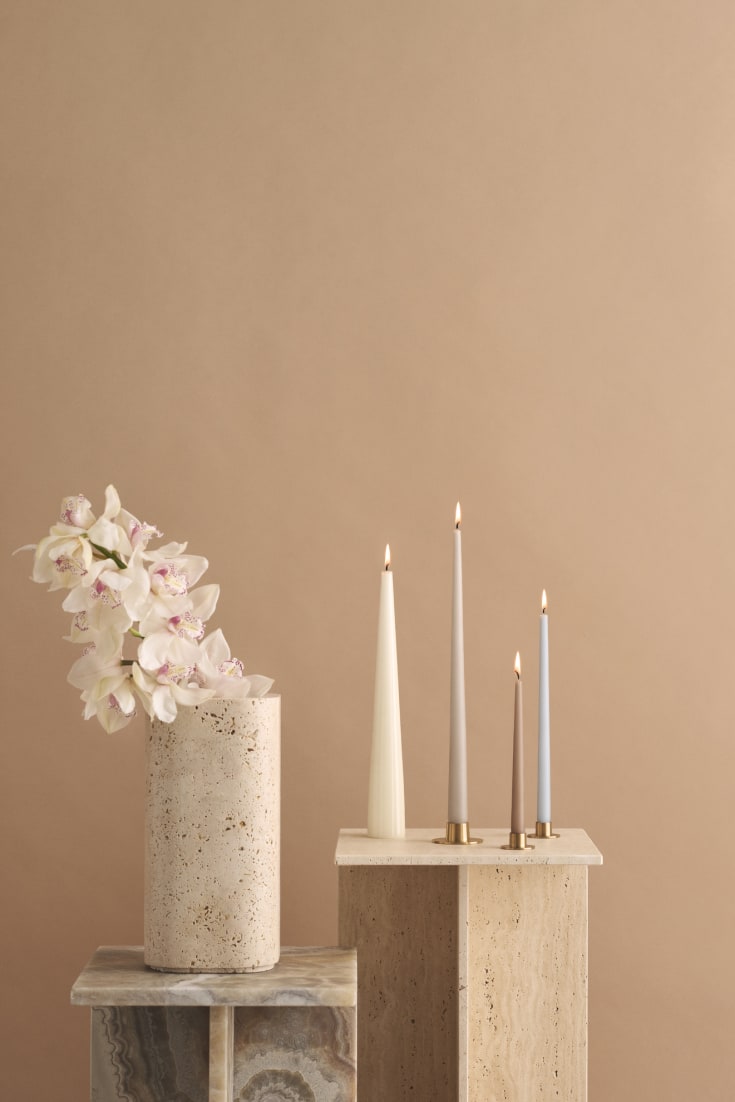 Ester & Erik ljusstakar, polerat rosa guld, 2-pack
