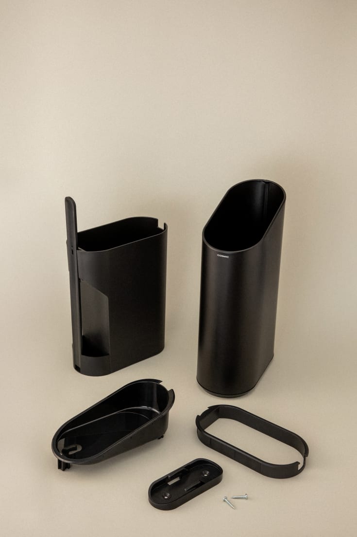 2 st Cosmic Flat papperskorg, 2,5 liter, matt svart