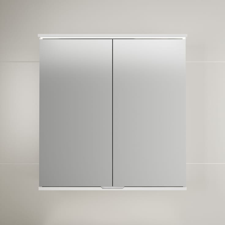 Linn Bad Hilde speilskap med overlys, 80x84x18 cm, hvit matt