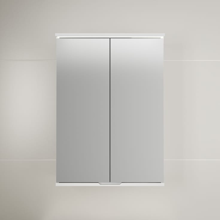 Linn Bad Hilde speilskap med overlys, 60x84x18 cm, hvit matt