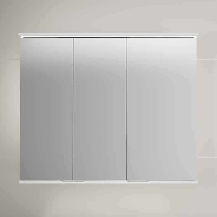 Linn Bad Hilde speilskap med overlys, 100x84x18 cm, hvit matt