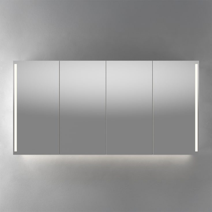 Linn Bad Vikja speilskap med led-lys, 160x84x18 cm, eik