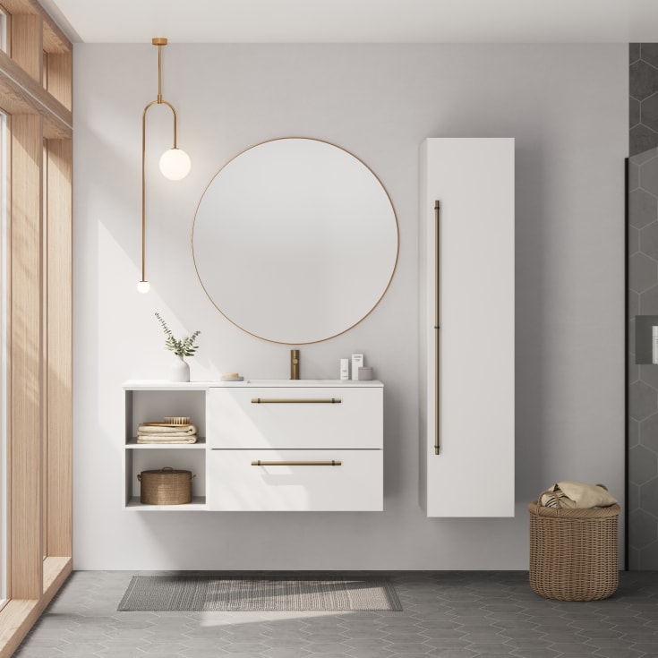 Linn Bad Ingrid servantskap, 2 skuffer, 60x45,3x57 cm, hvit matt