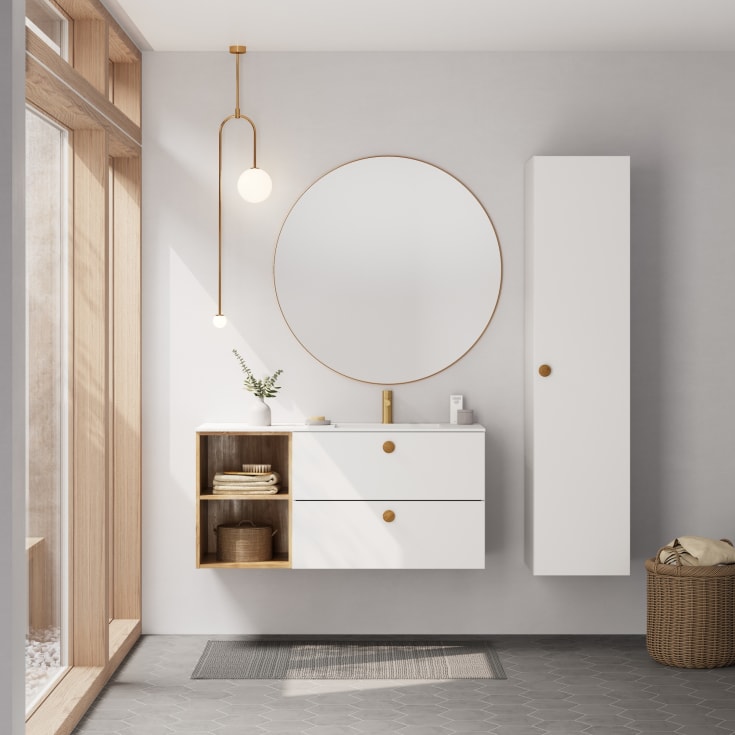 Linn Bad Ingrid servantskap, 1 skuff, dobbel, 120x45,3x28,5 cm, hvit matt