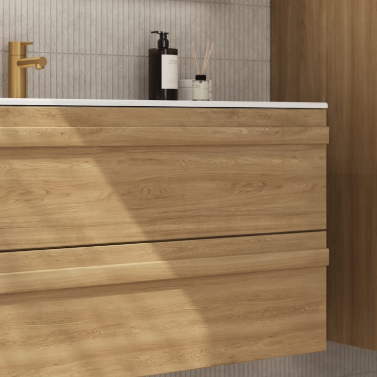 Linn Bad Ingrid servantskap, 4 Skuffer, dobbel, 120x45,3x57 cm, eik