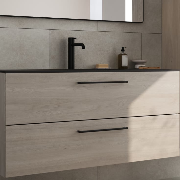 Linn Bad Ingrid servantskap, 1 skuff, 120x45,3x28,5 cm, lys eik