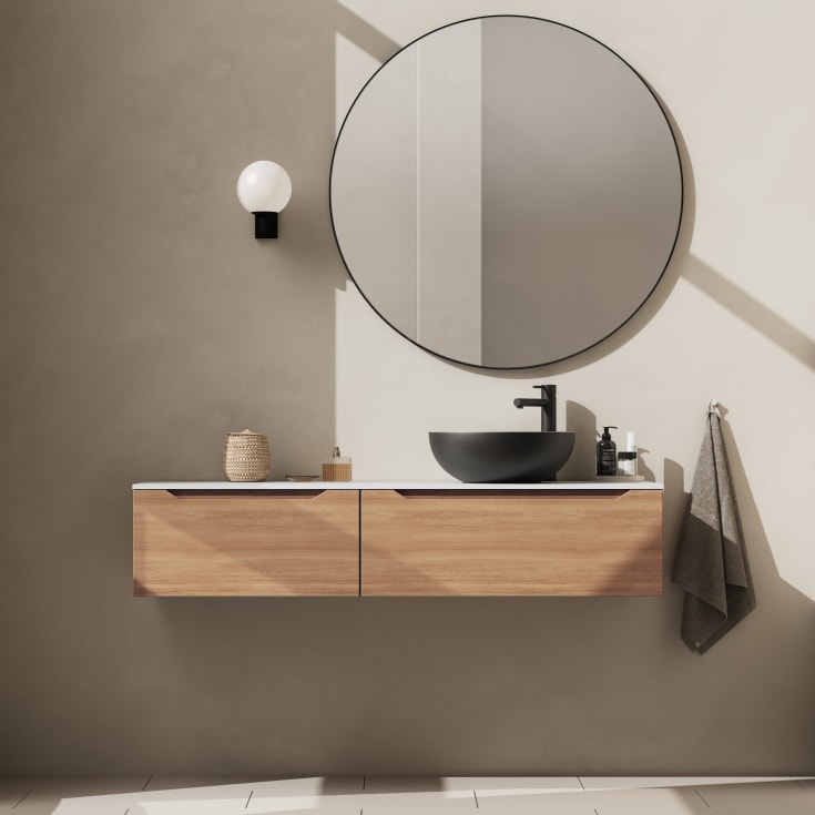 Linn Bad Emma servantskap, 2 skuffer, venstre, 120x45,7x57 cm, eik