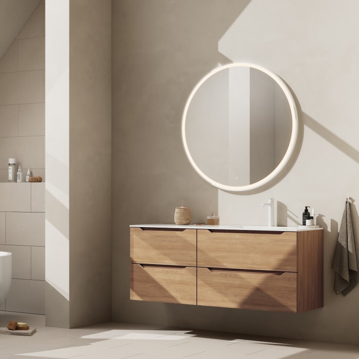 Linn Bad Emma servantskap, 2 skuffer, venstre, 120x45,7x57 cm, eik