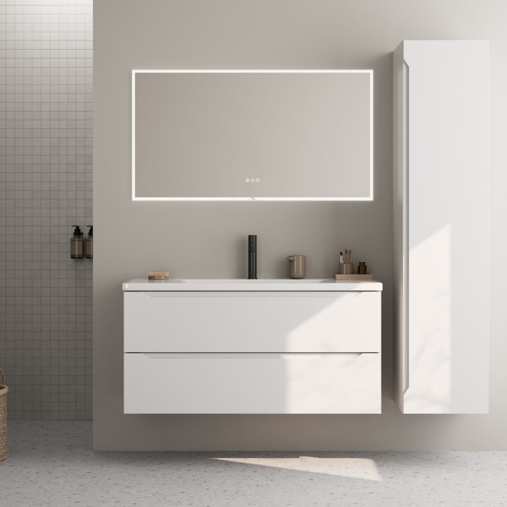 Linn Bad Emma servantskap, 2 Skuffer, 100x45,7x57 cm, hvit matt
